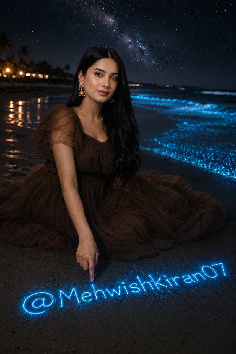 Bioluminescent Beach Night Portrait