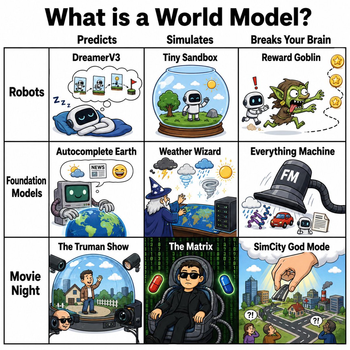 World Model Meme Matrix