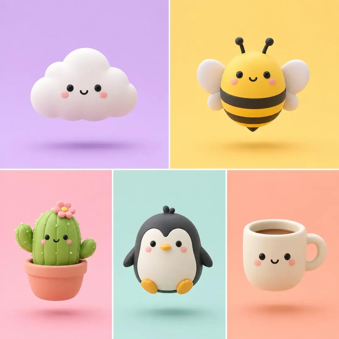 Minimalist Clay 3D Render