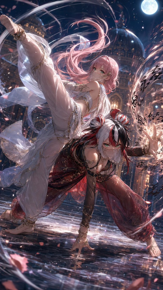 Moonlit Palace Twin Dancers