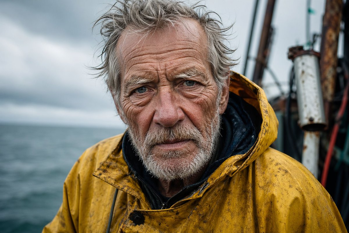 Weathered Fisherman Dramatic Portrait