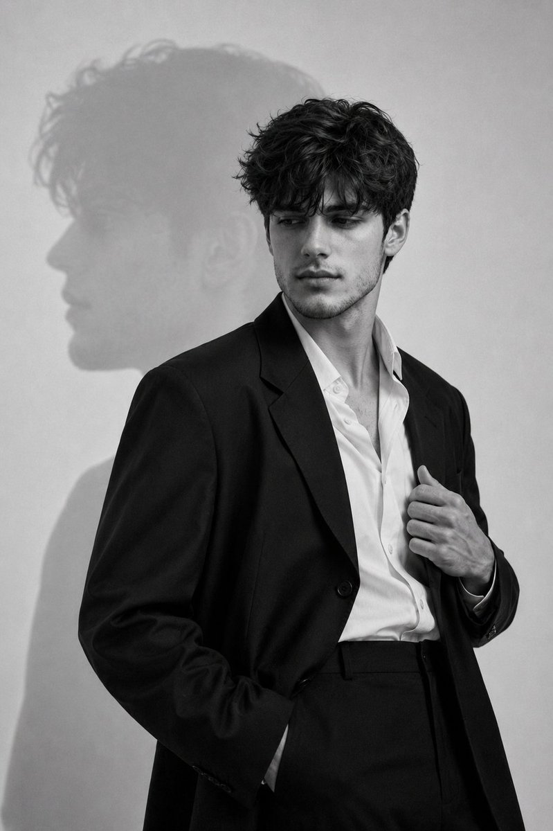 Minimalist Black White Fashion Portrait