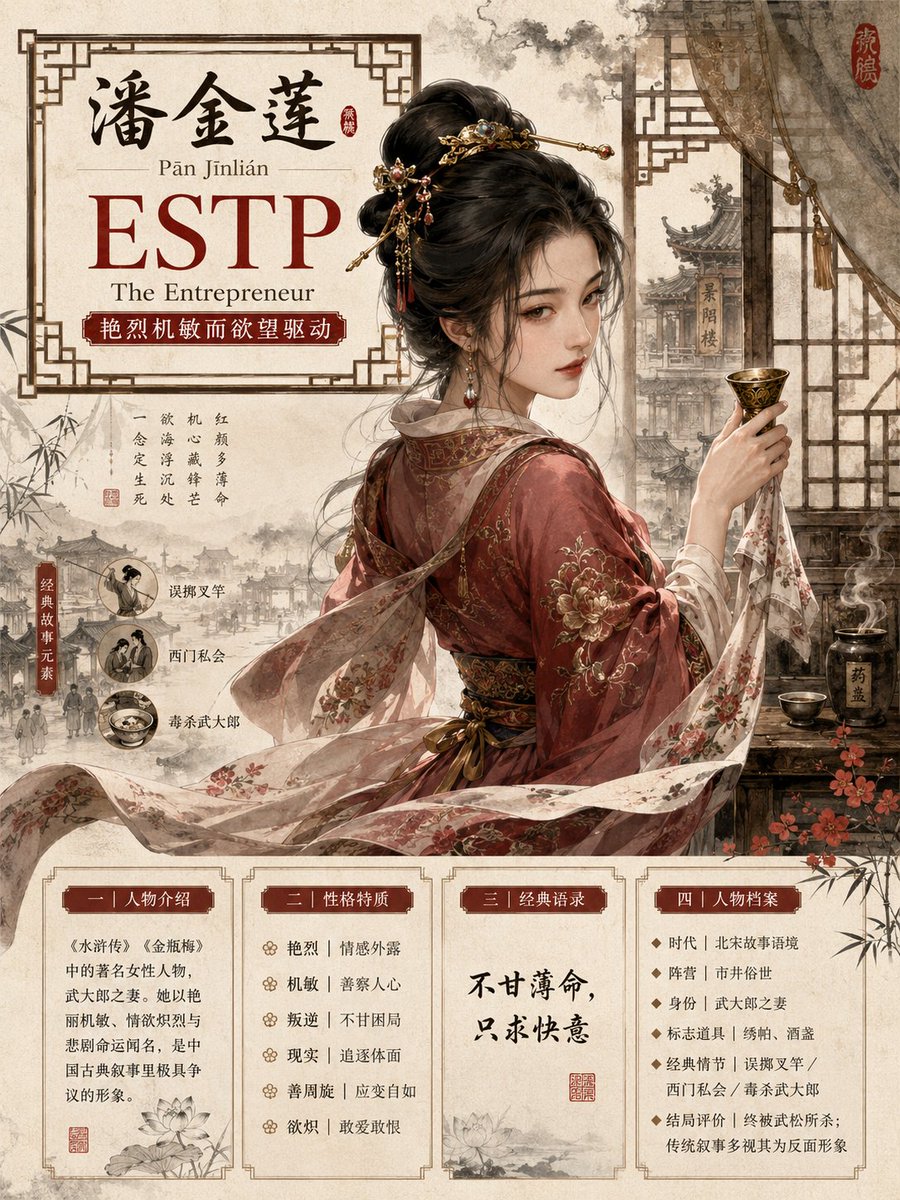 Pan Jinlian MBTI Guofeng Poster