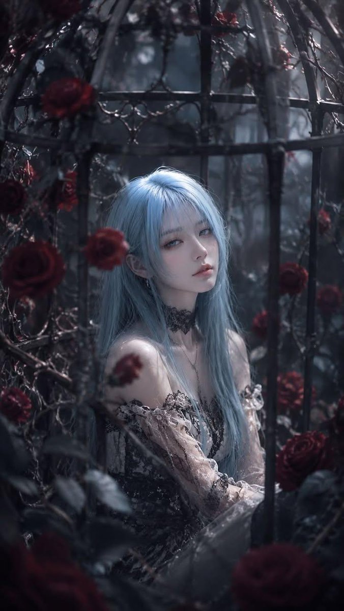 Gothic Rose Cage Portrait Photography