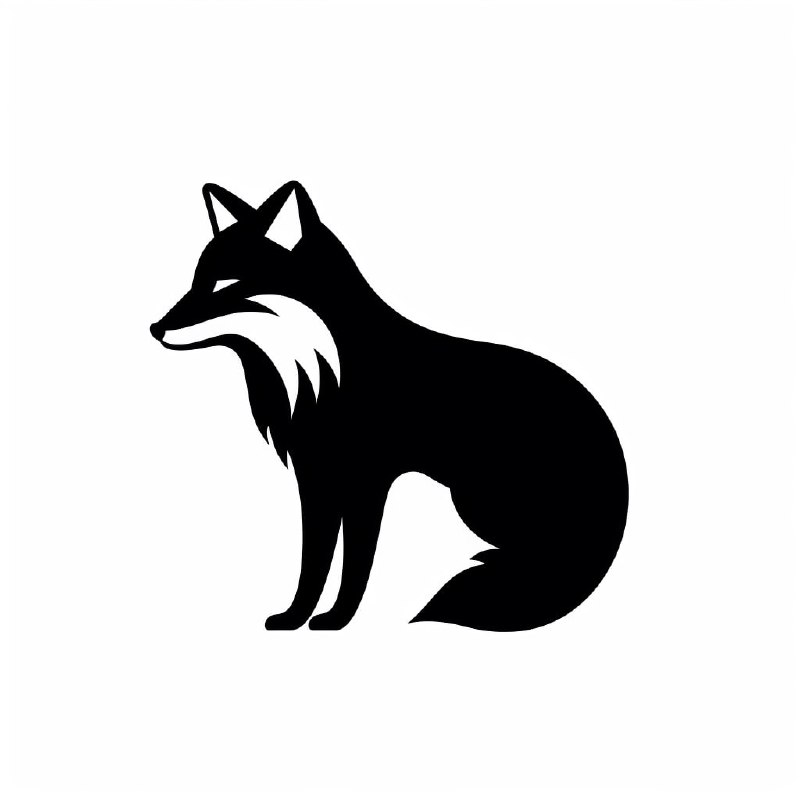 Simple Black and White Animal Silhouette Icon