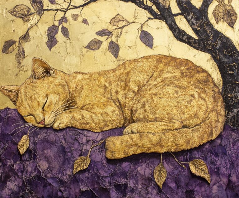 Delicate Metalpoint Cat Drawing