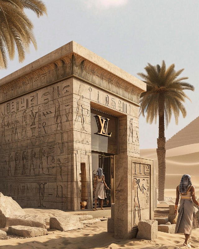 Louis Vuitton Store as Ancient Egyptian Temple