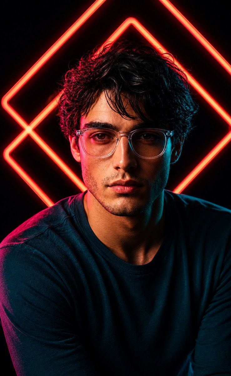 Ultra-Realistic Neon Studio Portrait
