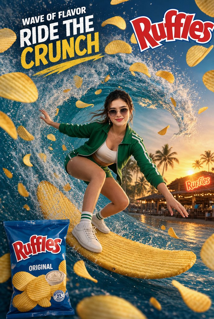 Ruffles Surfer Riding Giant Chip Wave
