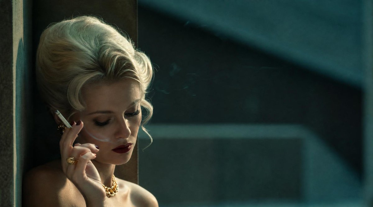 Vintage Blonde Cinematic Portrait