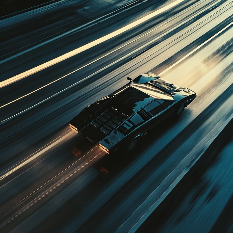 Lamborghini Countach Speeding Cinematic Frame