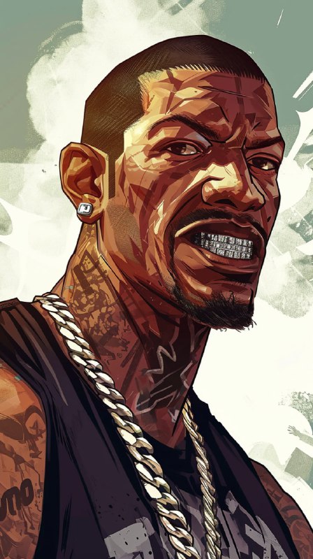 GTA San Andreas CJ With Diamond Chains and Grillz