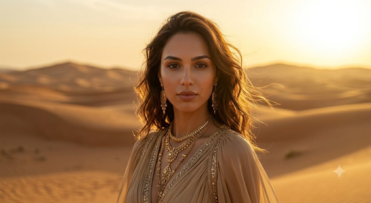Cinematic Desert Golden Hour Fashion Portrait