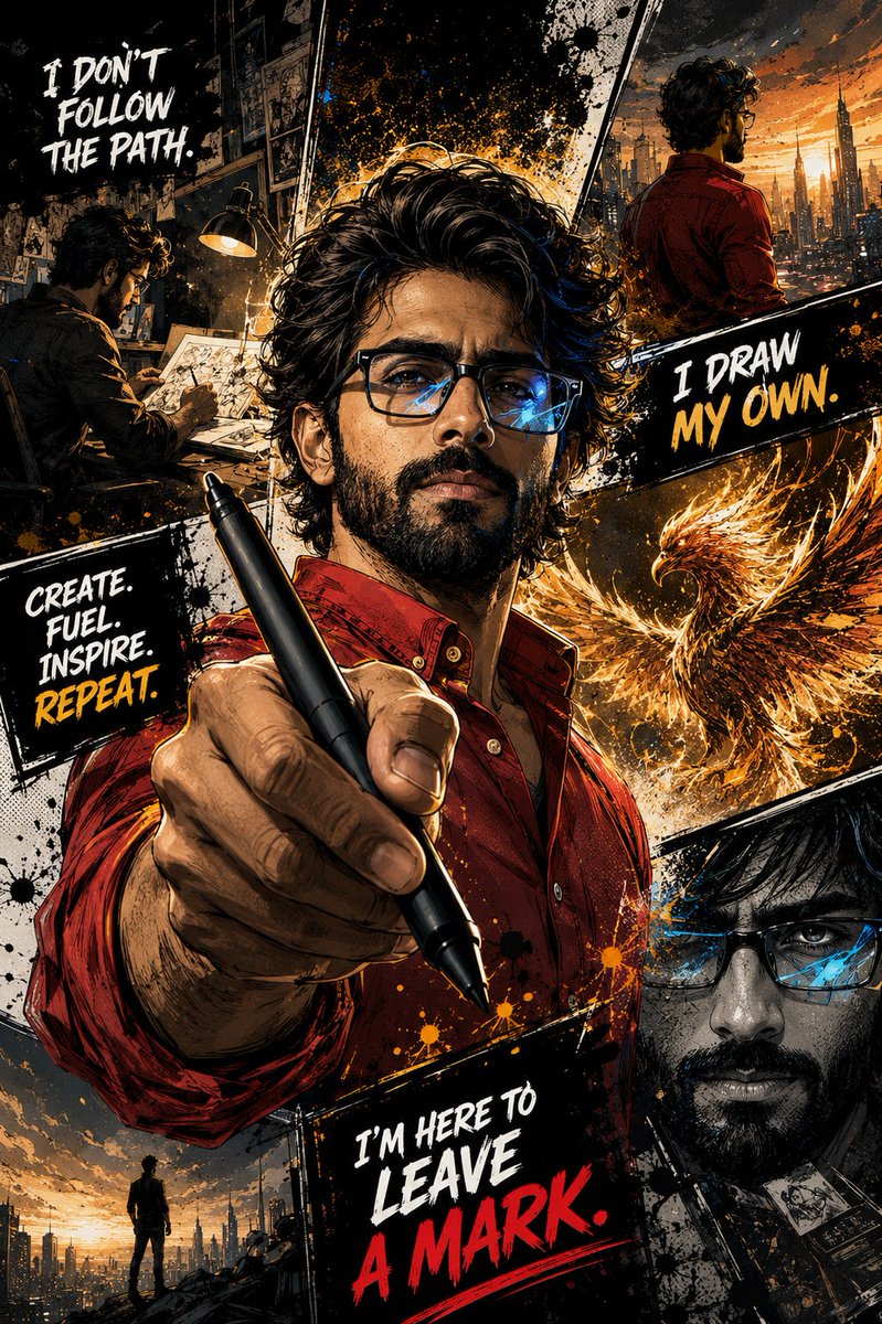 Cinematic Comic Portrait Of Visionary Artist