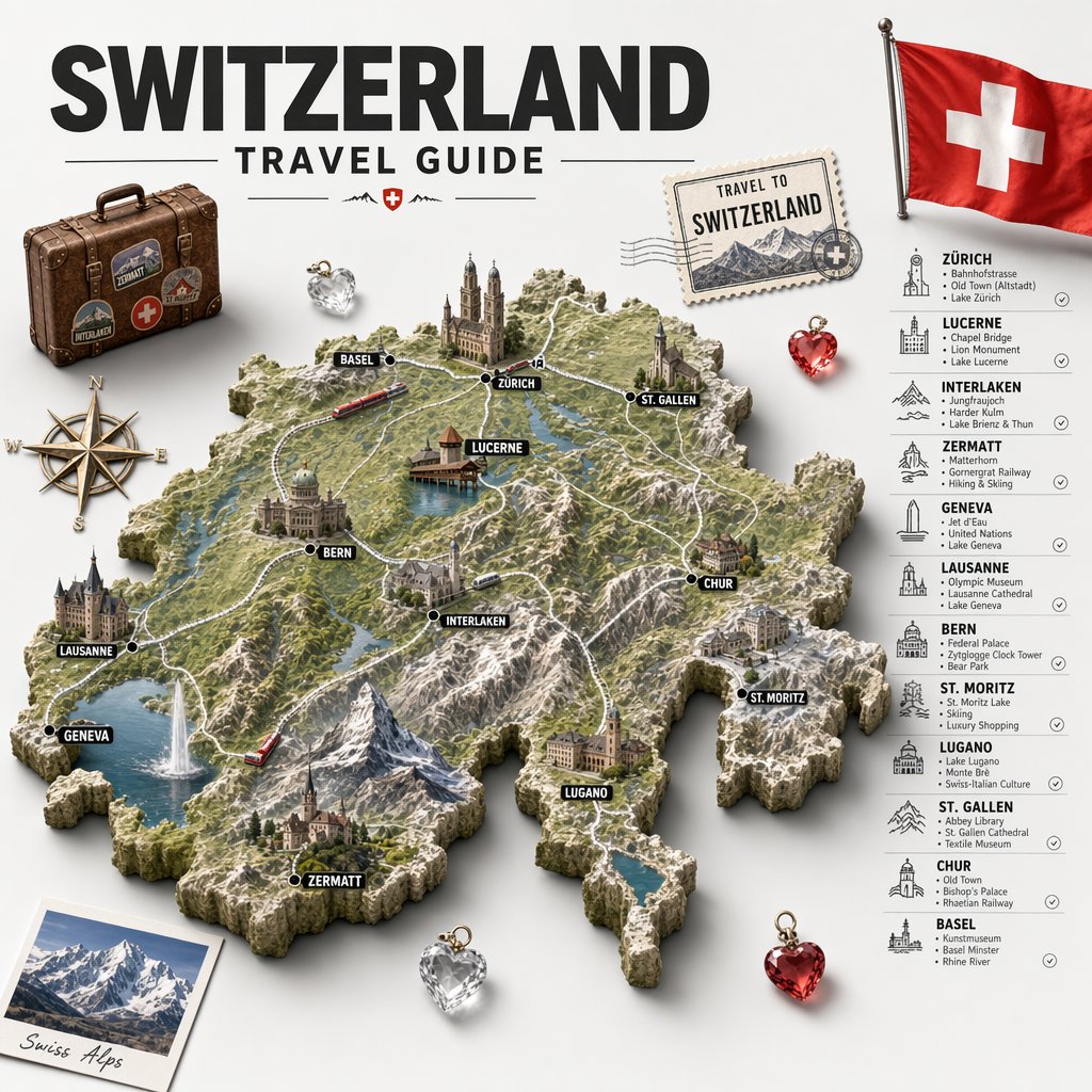 Switzerland Vintage Travel Poster