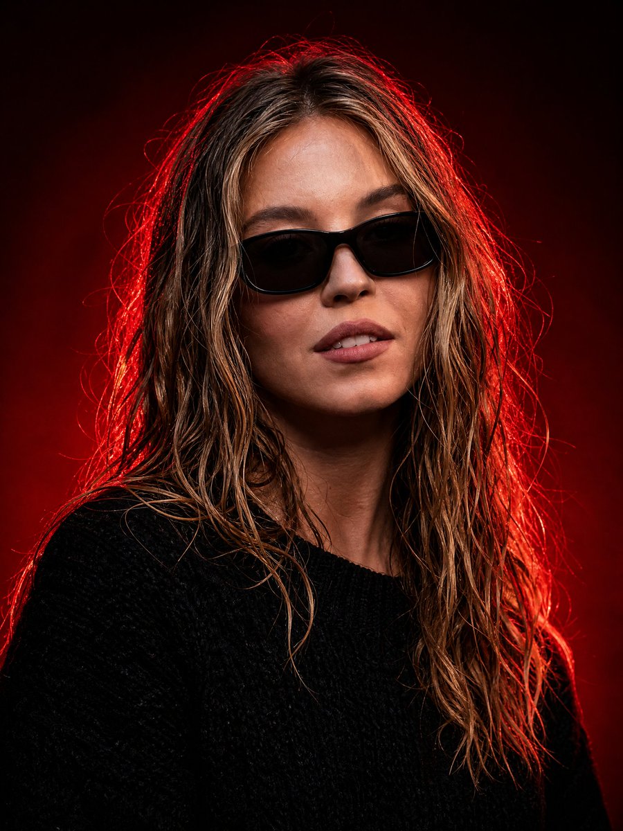 Crimson Glow Luxury Portrait