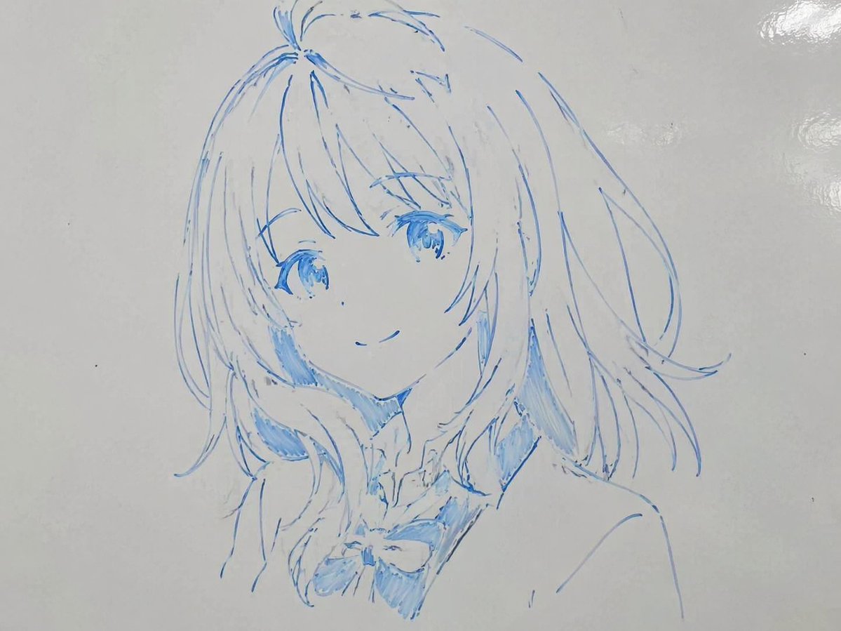 Blue Marker Anime Sketch