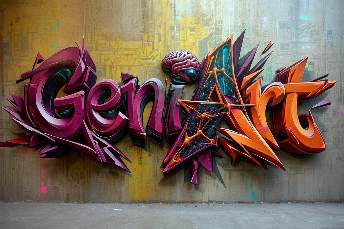 Cyberpunk 3D Graffiti Mural Art