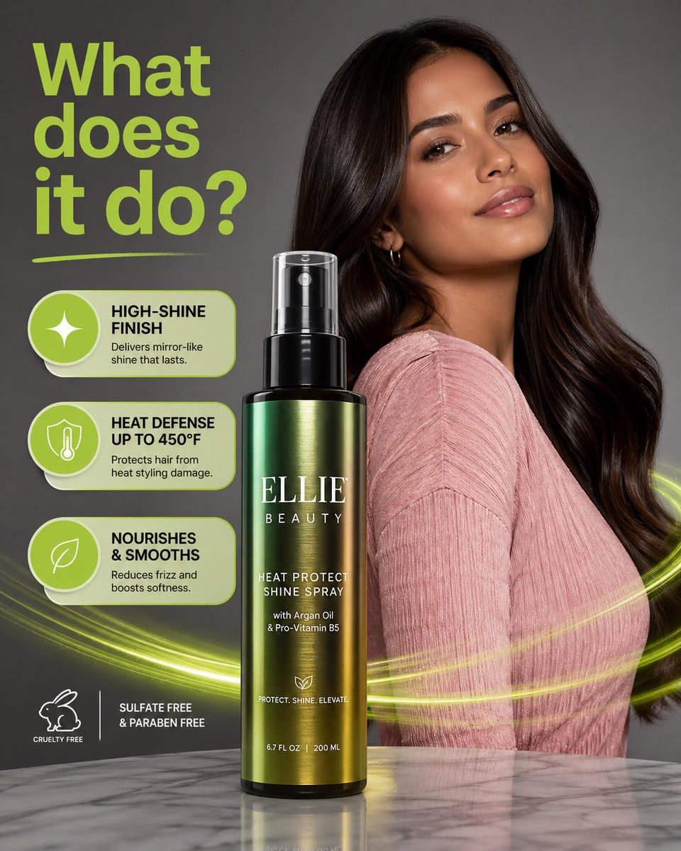 Heat Defense Shine Spray Ad