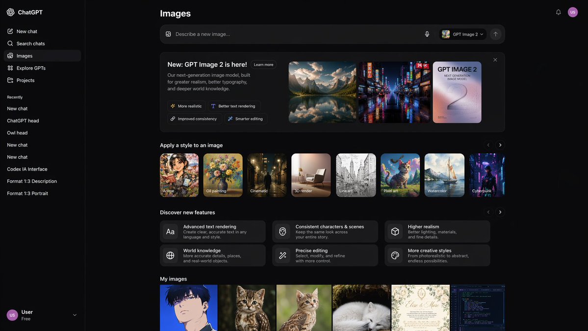 GPT Image 2 Dark UI Mockup