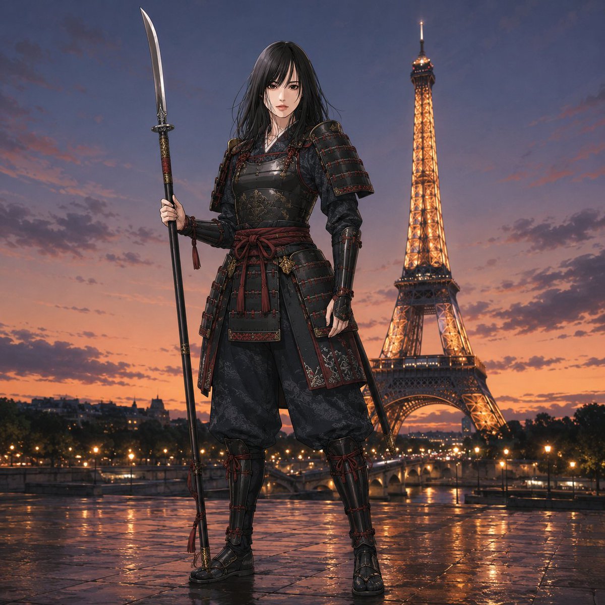 Samurai at Eiffel Tower