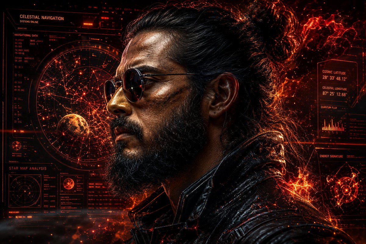 Cosmic Cyberpunk Cinematic Portrait