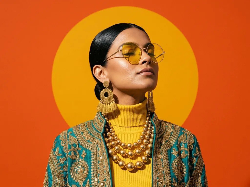 Retro South Asian Fashion Portrait