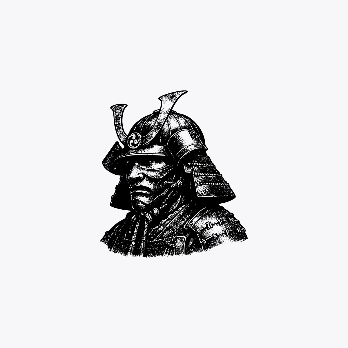 Minimalist Monochrome Samurai Armor