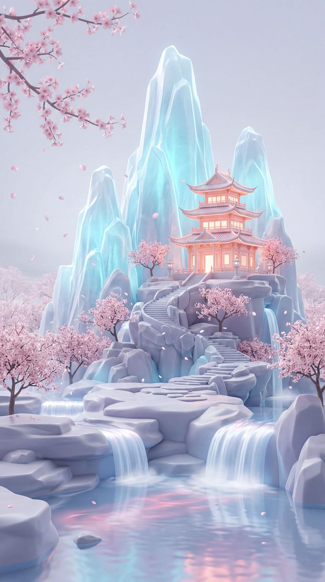 Dreamy Pastel Ice Pagoda