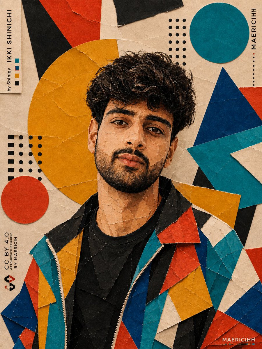 Geometric Patchwork Fashion Portrait