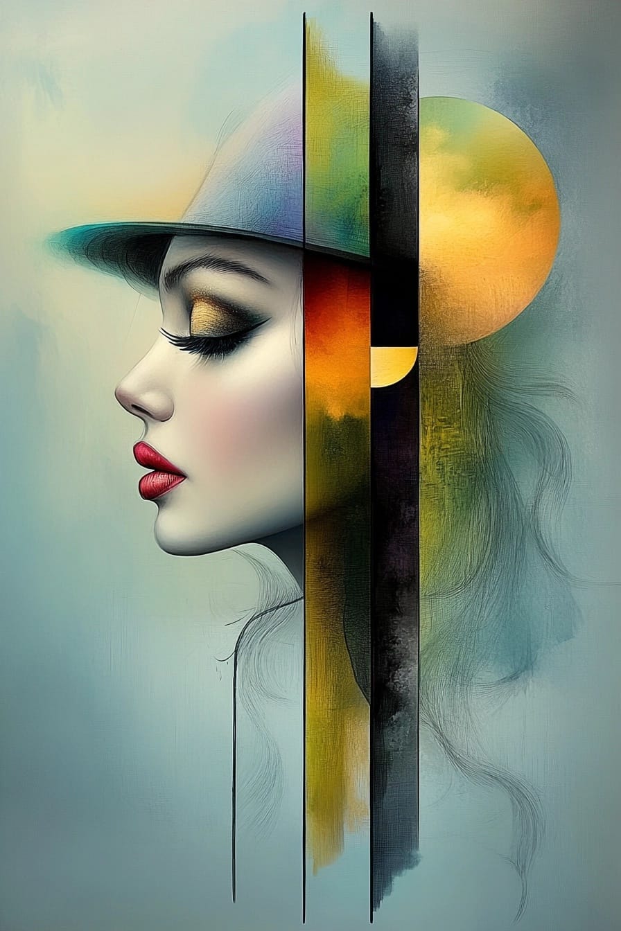Abstract Digital Portrait of a Lady