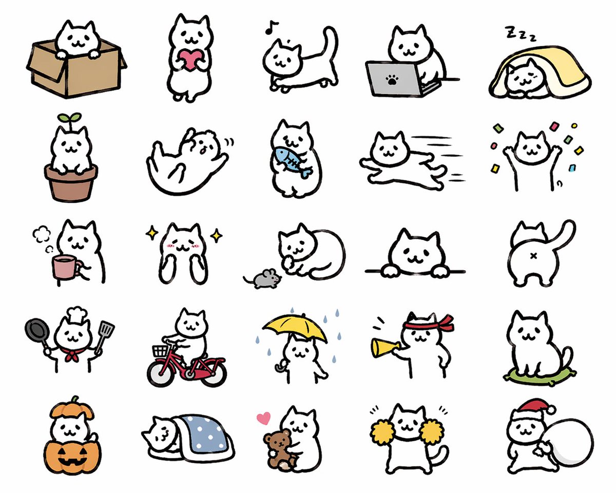 Cute Cat Sticker Sheet Collection
