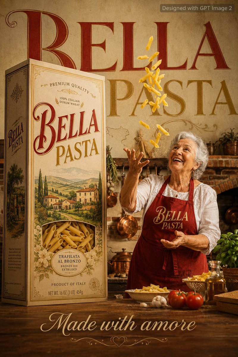 Warm Italian Pasta Ad Poster