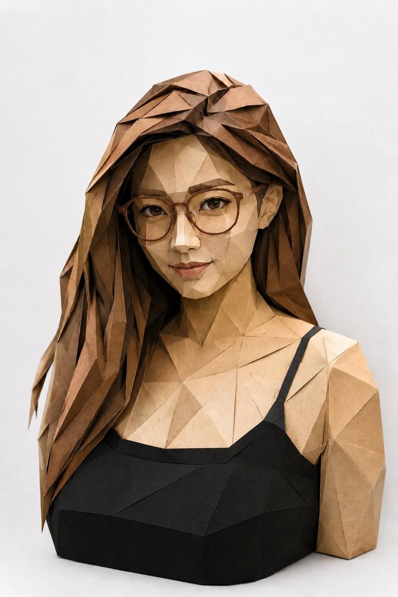Low-Poly Papercraft Portrait