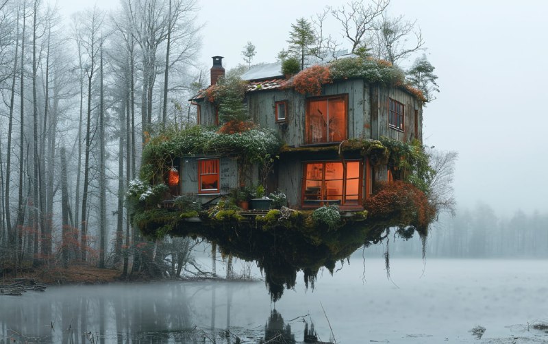 Flying Scrapyard House Over Swedish Winter