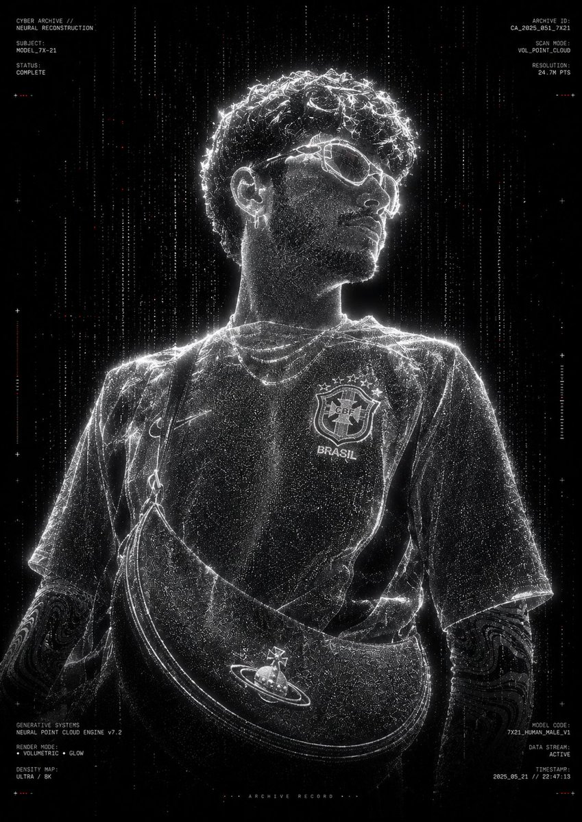 Futuristic Point Cloud Portrait Art
