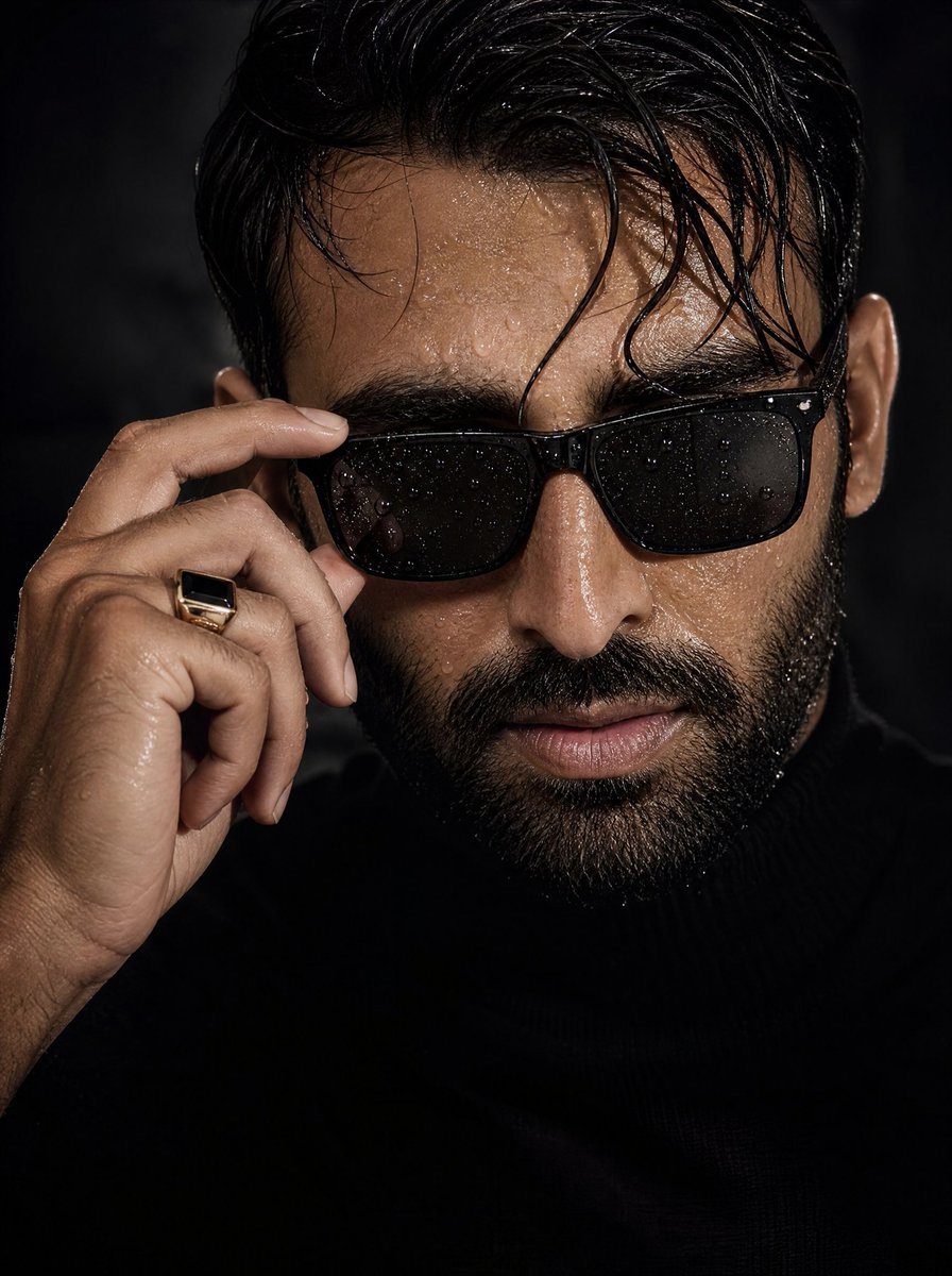 Ultra-Realistic Cinematic Wet Male Portrait