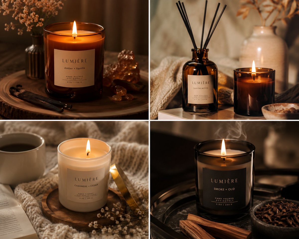 Luxury Candle Ambient Product Imagery
