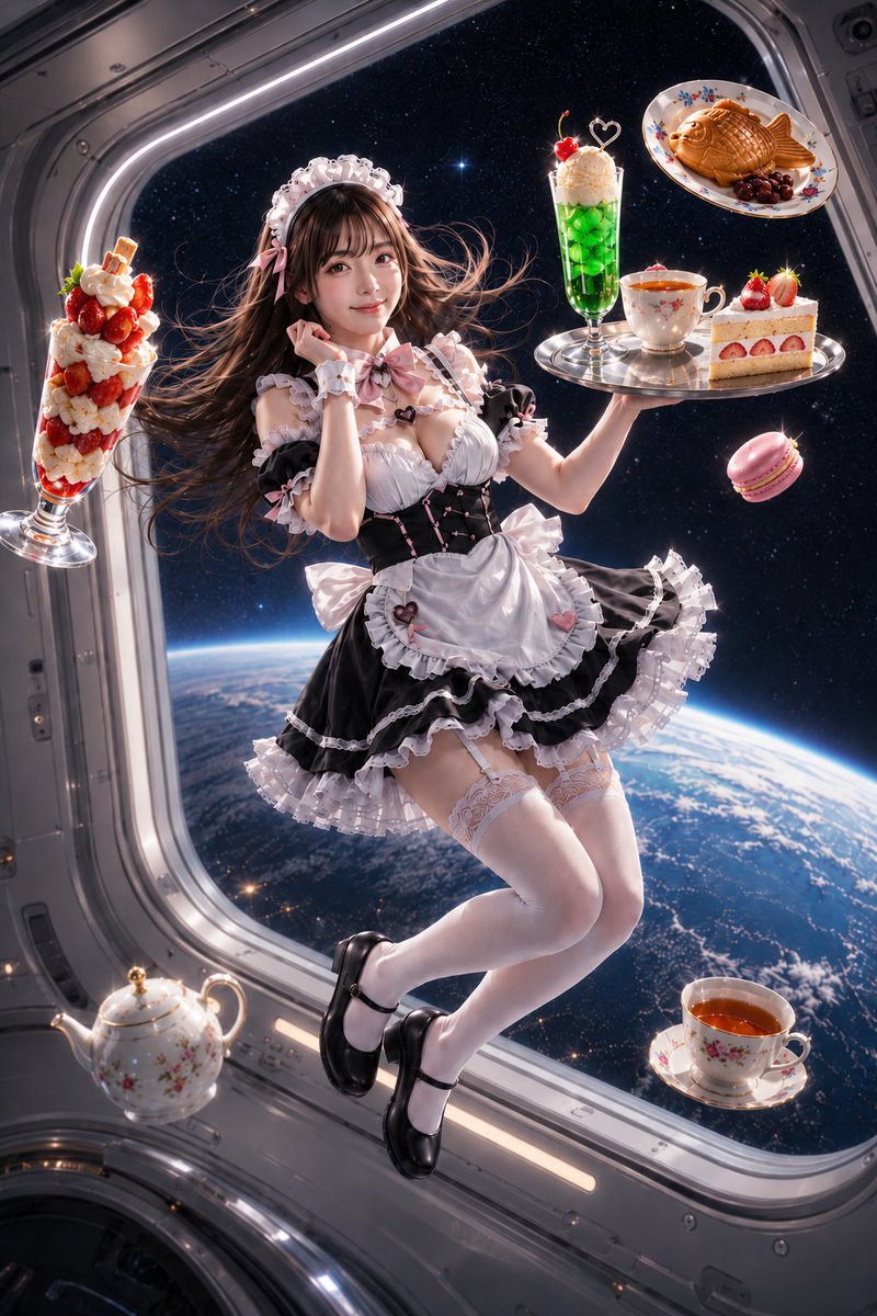 Space Maid Floating Portrait