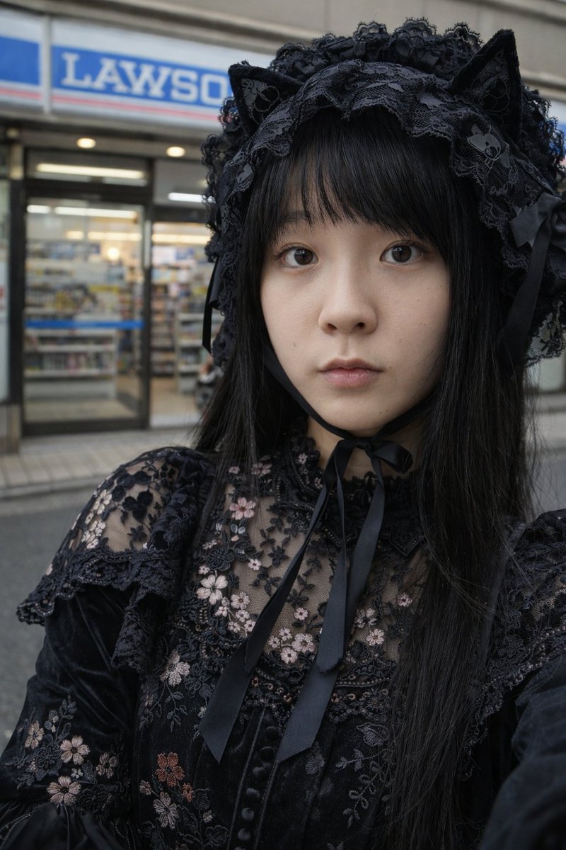 Gothic Lolita Street Selfie Portrait