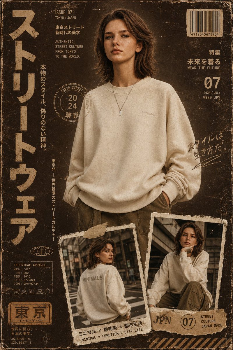 Japanese Streetwear Magazine Cover Template