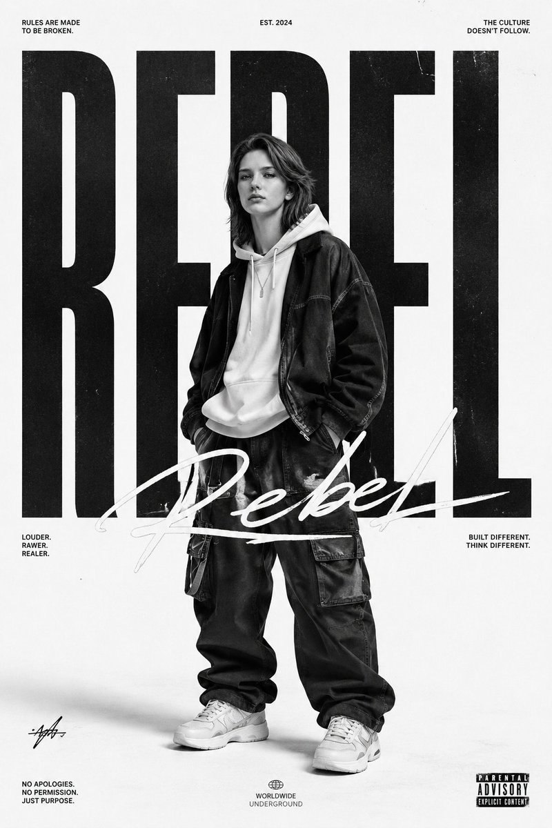 Bold Monochrome Streetwear Poster