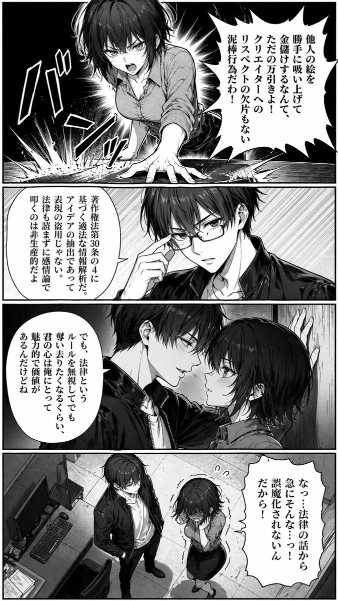 Office Kabedon Manga Scene