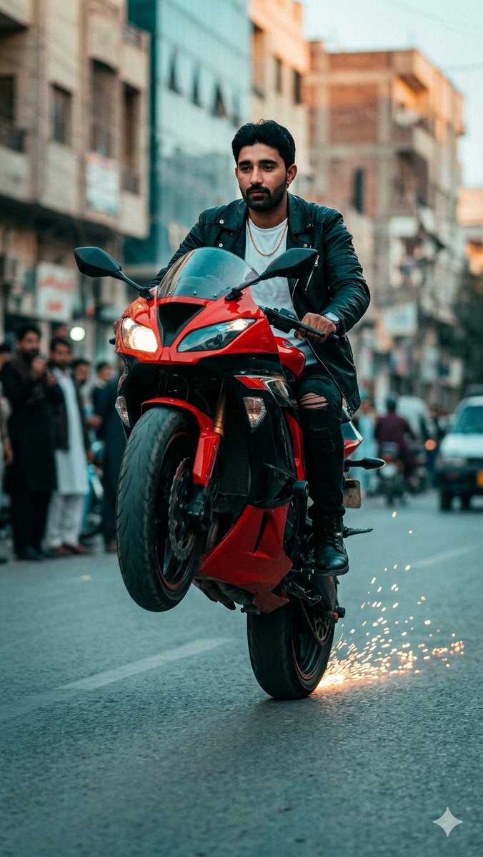 Urban Motorcycle Wheelie Drama