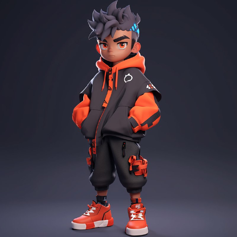 3D Cartoon Youth Boy Full Body Character