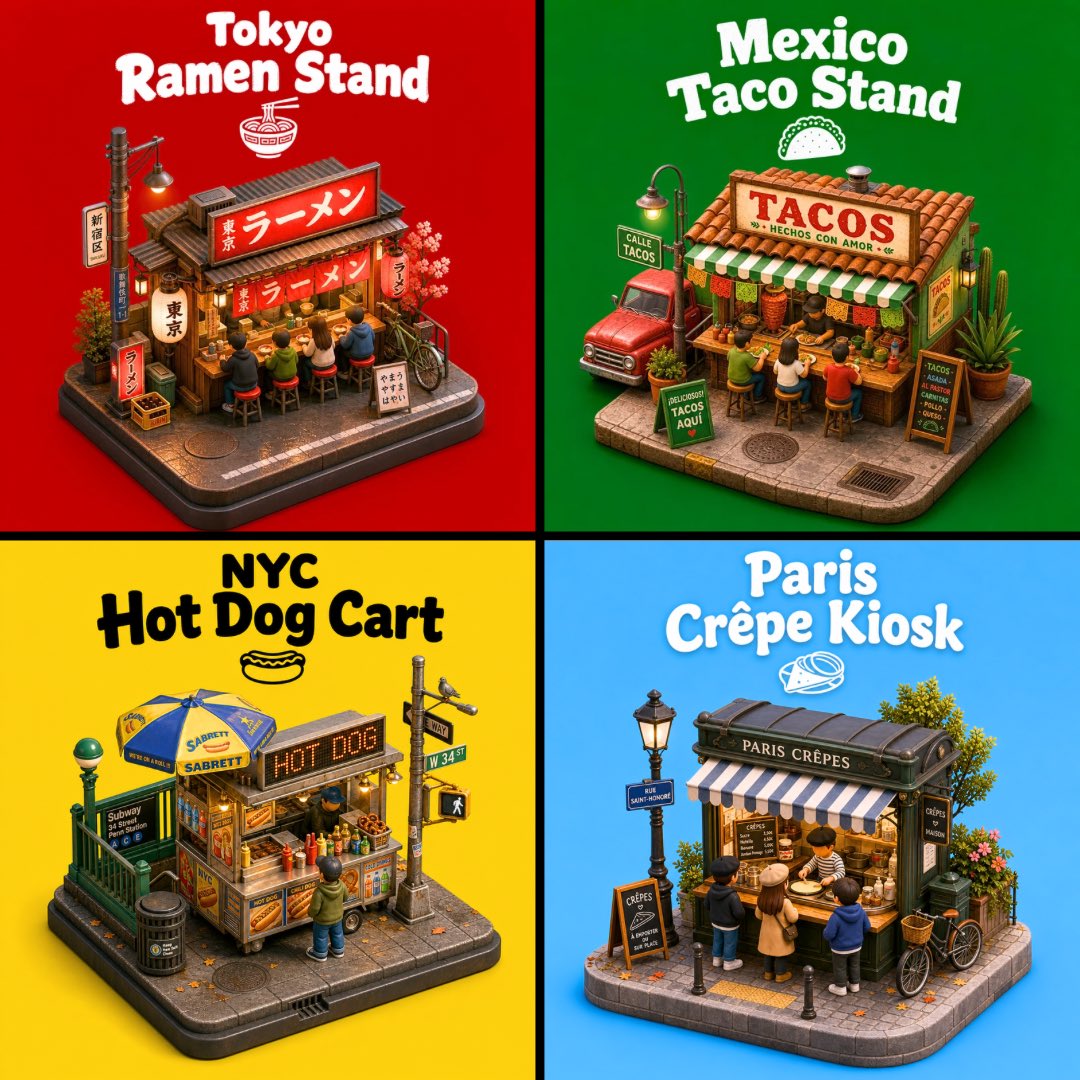 Global Street Food Mini Dioramas