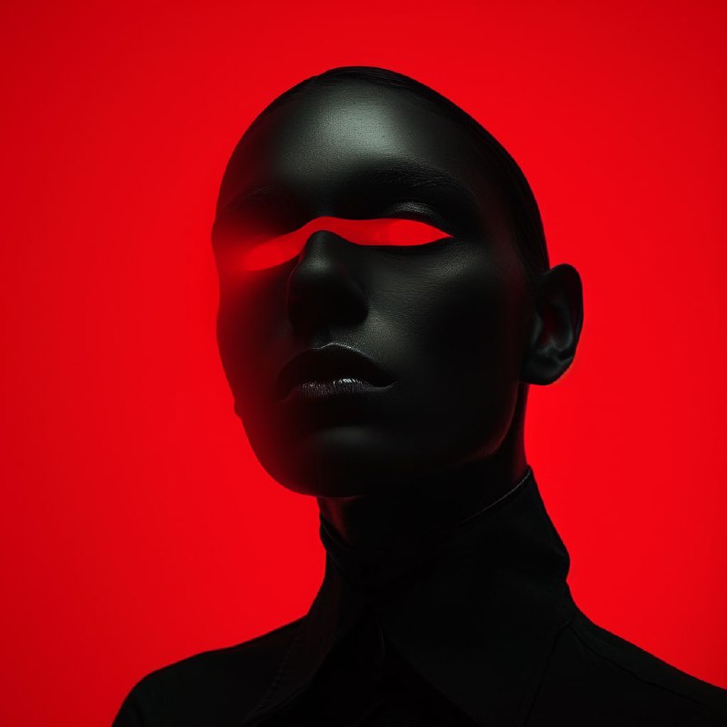 Androgynous Single Black Eye Surreal Portrait
