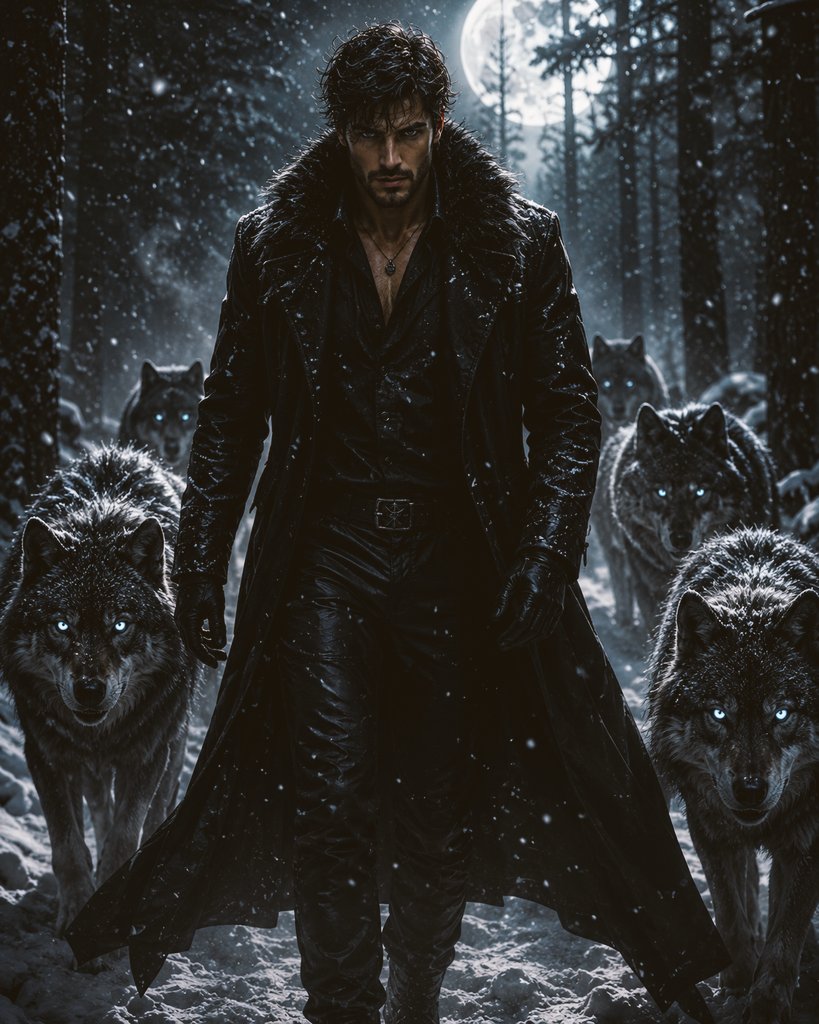Wolf Guardian Snow Night