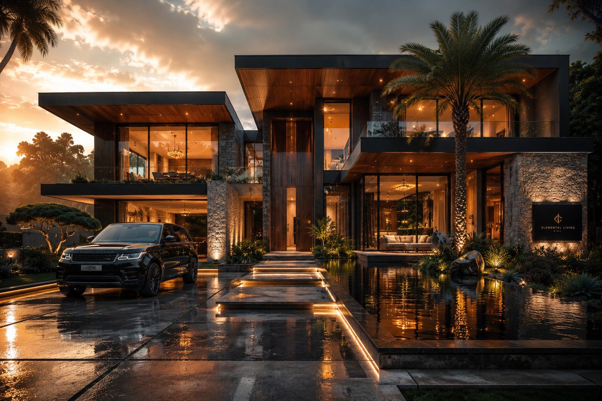 Cinematic Dream House Exterior