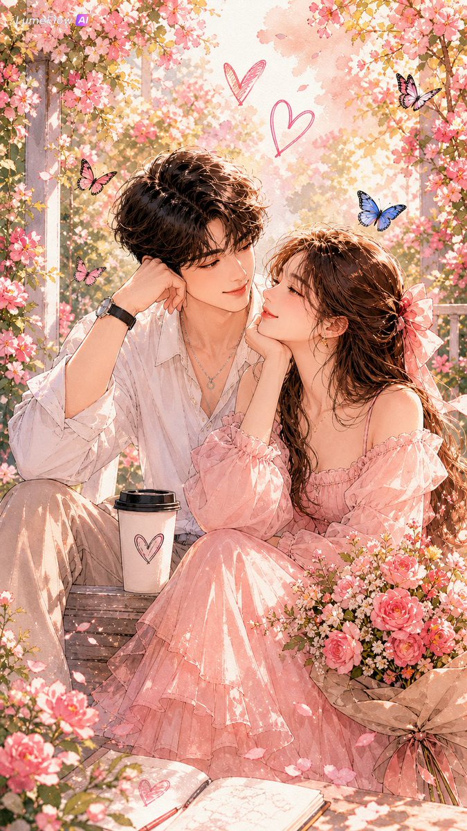 Romantic Watercolor Couple Fashion Illustration